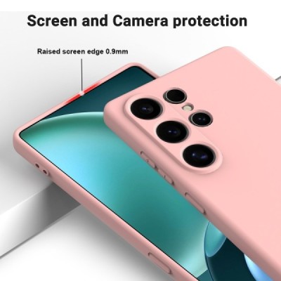 Samsung Galaxy S25 Ultra "Shell" hard liquid silicone (TPU) case pink - cover | Priedai.lt