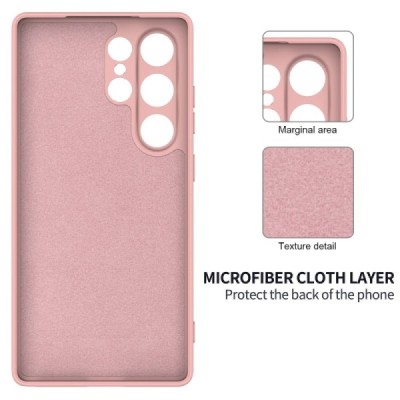Samsung Galaxy S25 Ultra "Shell" hard liquid silicone (TPU) case pink - cover | Priedai.lt