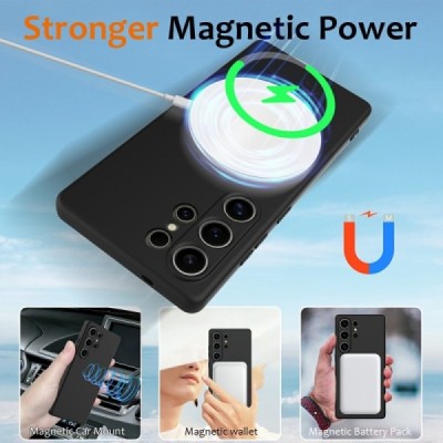 Samsung Galaxy S25 Ultra "Shell" MagSafe Hard Silicone TPU Black  Case Cover - Back | Priedai.lt