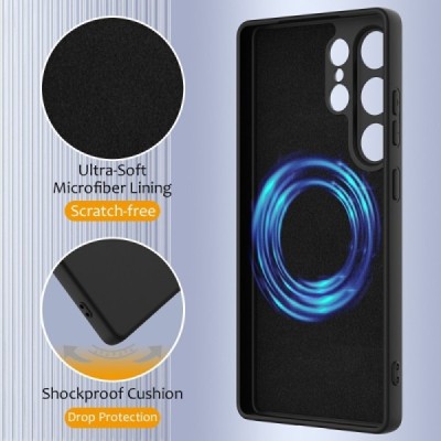Samsung Galaxy S25 Ultra "Shell" MagSafe Hard Silicone TPU Black  Case Cover - Back | Priedai.lt