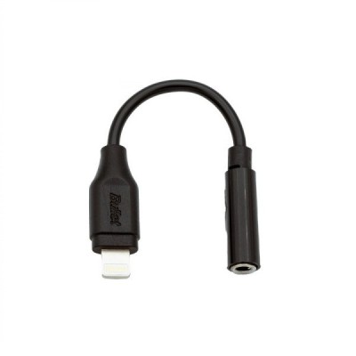 "Bullet" black Lightning to 3.5 mm AUX adapter for headphones | Priedai.lt
