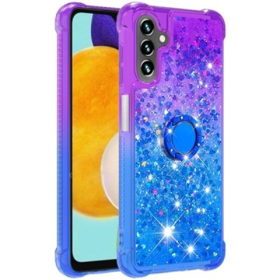 Samsung Galaxy A54 5G "Yibo" Shine Kickstand Ring Hard Silicone (TPU) Case - Purple/Blue | Priedai.lt