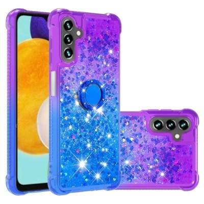 Samsung Galaxy A54 5G "Yibo" Shine Kickstand Ring Hard Silicone (TPU) Case - Purple/Blue | Priedai.lt