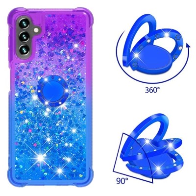 Samsung Galaxy A54 5G "Yibo" Shine Kickstand Ring Hard Silicone (TPU) Case - Purple/Blue | Priedai.lt