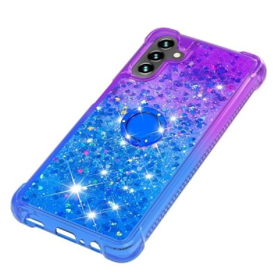 Samsung Galaxy A54 5G "Yibo" Shine Kickstand Ring Hard Silicone (TPU) Case - Purple/Blue | Priedai.lt