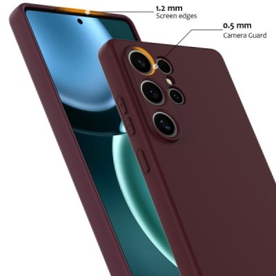 Samsung Galaxy S25 Ultra "Shell" MagSafe Hard Silicone TPU Burgundy Case Cover - Back | Priedai.lt