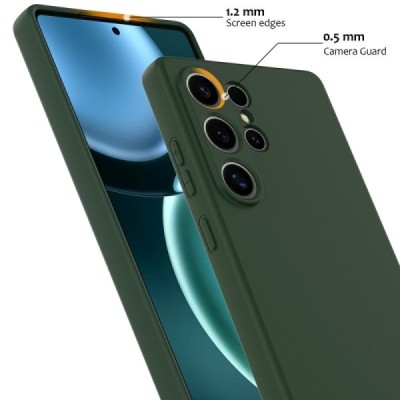 Samsung Galaxy S25 Ultra "Shell" MagSafe Hard Silicone TPU Dark green Case Cover - Back | Priedai.lt