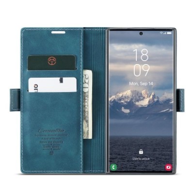 Samsung Galaxy S25 Ultra CaseMe Retro Solid Flip Case Book - Green | Priedai.lt