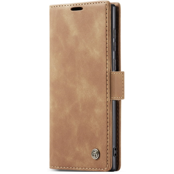 "CaseMe" Retro Solid Flip Case - Light Brown (Galaxy S25 Ultra)