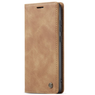 Xiaomi Redmi Note 14 Pro 4G CaseMe Retro Solid Flip Case Book - Light Brown | Priedai.lt