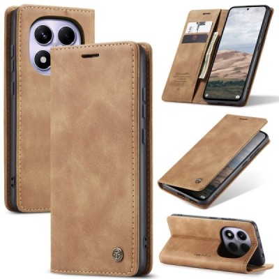 Xiaomi Redmi Note 14 Pro 4G CaseMe Retro Solid Flip Case Book - Light Brown | Priedai.lt