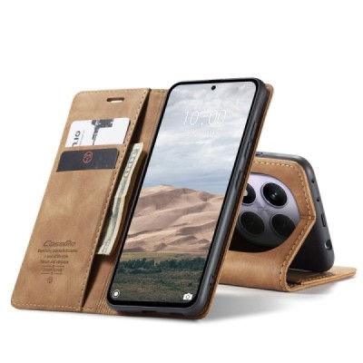 Xiaomi Redmi Note 14 Pro 4G CaseMe Retro Solid Flip Case Book - Light Brown | Priedai.lt