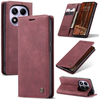 Xiaomi Redmi Note 14 Pro 4G CaseMe Retro Solid Flip Case Book - Burgundy | Priedai.lt