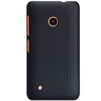 Nillkin Frosted Shield Nokia Lumia 530 juodas plastikinis dėklas + apsauginė ekrano plėvelė / Priedai.lt