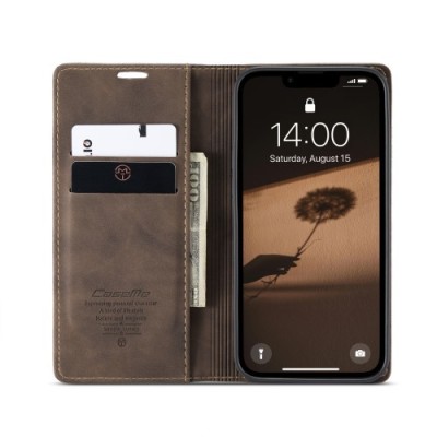 „CaseMe“ Retro Solid Flip Case - Brown (iPhone 17e / 16e)