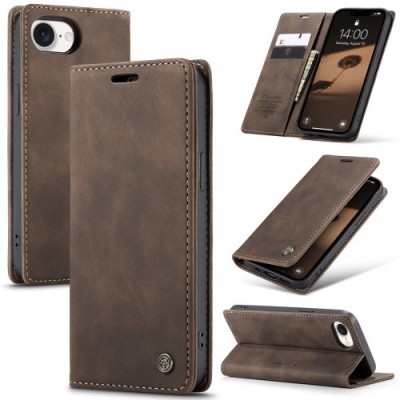 „CaseMe“ Retro Solid Flip Case - Brown (iPhone 17e / 16e)