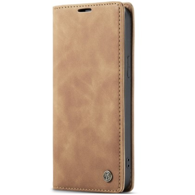 „CaseMe“ Retro Solid Flip Case - Light Brown (iPhone 17e / 16e)