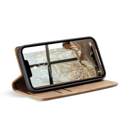 „CaseMe“ Retro Solid Flip Case - Light Brown (iPhone 17e / 16e)