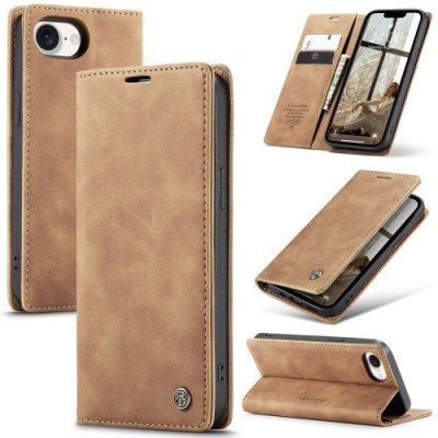 „CaseMe“ Retro Solid Flip Case - Light Brown (iPhone 17e / 16e)