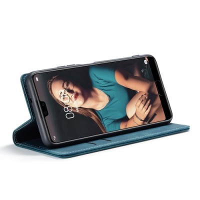 Huawei P20 CaseMe Retro Solid Flip Case Book - Green | Priedai.lt