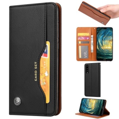 Huawei P20 Boyu Solid Flip Book Case - Black | Priedai.lt