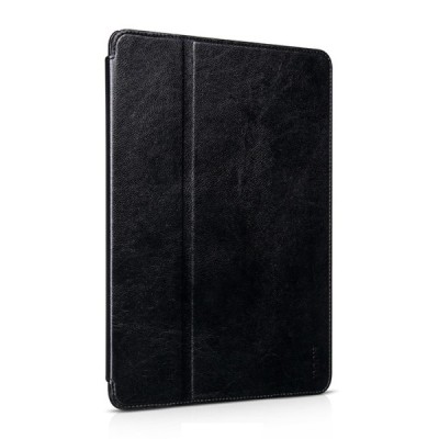Prabangus „HOCO“ Retro Crystal serijos odinis atverčiamas juodas Apple iPad Air 2 dėklas / Priedai.lt