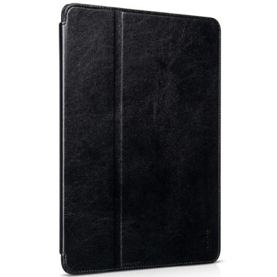 Prabangus „HOCO“ Retro Crystal serijos odinis atverčiamas juodas Apple iPad Air 2 dėklas / Priedai.lt