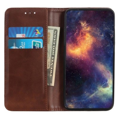 Poco X7 Pro 5G, Redmi Turbo 4 5G "Split" brown leather flip case - book | Priedai.lt