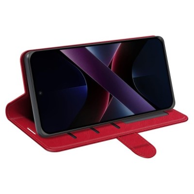 Poco X7 Pro 5G, Redmi Turbo 4 5G Binfen Flip Book Case - Red | Priedai.lt