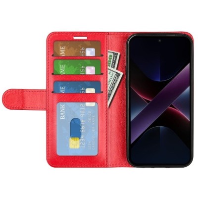 Poco X7 Pro 5G, Redmi Turbo 4 5G Binfen Flip Book Case - Red | Priedai.lt