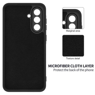 Samsung Galaxy A56 "Shell" hard liquid silicone (TPU) case black - cover | Priedai.lt
