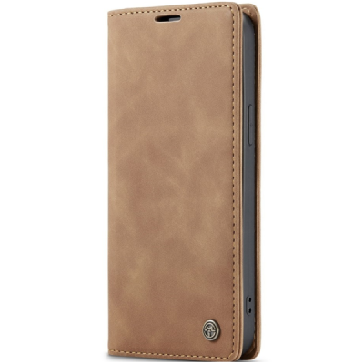 Apple iPhone 13 CaseMe Retro Solid Flip Case Book - Light Brown | Priedai.lt