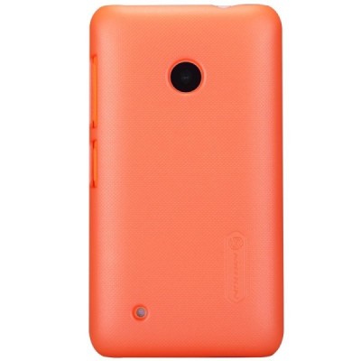 Nillkin Frosted Shield Nokia Lumia 530 oranžinis plastikinis dėklas + apsauginė ekrano plėvelė / Priedai.lt
