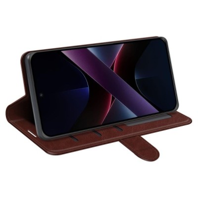 Poco X7 Pro 5G, Redmi Turbo 4 5G Binfen Flip Book Case - Brown | Priedai.lt