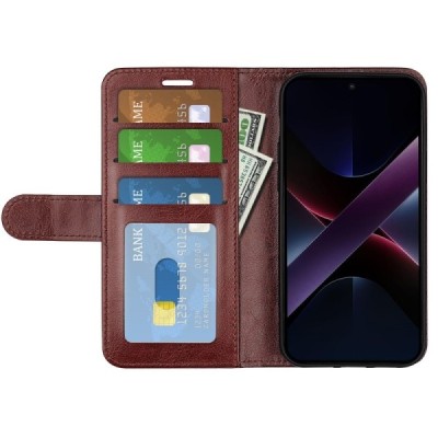 Poco X7 Pro 5G, Redmi Turbo 4 5G Binfen Flip Book Case - Brown | Priedai.lt