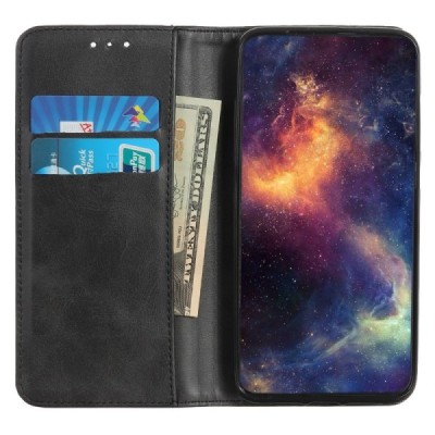Poco X7 Pro 5G, Redmi Turbo 4 5G "Split" Black leather flip case - book | Priedai.lt
