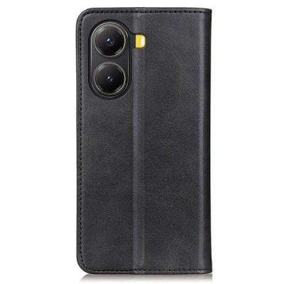 Poco X7 Pro 5G, Redmi Turbo 4 5G "Split" Black leather flip case - book | Priedai.lt