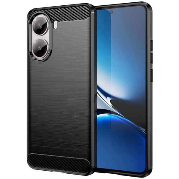 "AILES" Carbon hard silicone (TPU) case - black (Poco X7 Pro 5G / Redmi Turbo 4 5G)