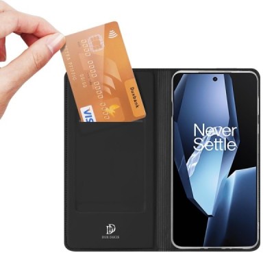 OnePlus 13R 5G (Ace 5) "Dux Ducis" Skin Flip Book Case Cover - black | Priedai.lt