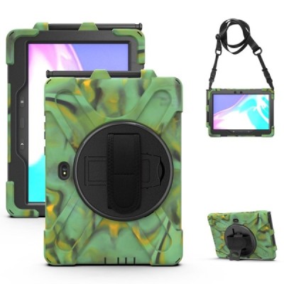 Samsung Tab Active4 Pro, Tab Active Pro reinforced protection (360°) green kickstand case cover | Priedai.lt