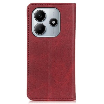 Xiaomi Redmi Note 14 5G "Split" red leather flip case - book | Priedai.lt