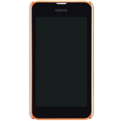 Nillkin Frosted Shield Nokia Lumia 530 auksinis plastikinis dėklas + apsauginė ekrano plėvelė / Priedai.lt