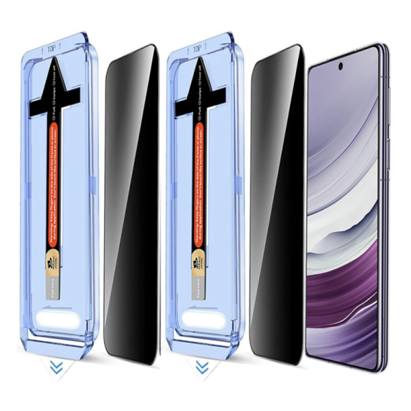 "Leyong" Tempered Glass black screen protector (2 pcs.) with frame - privacy (Galaxy S24 Ultra)
