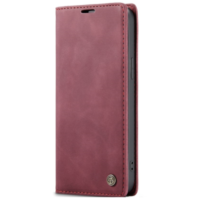 „CaseMe“ Retro Solid Flip Case - Burgundy (iPhone 17e / 16e)