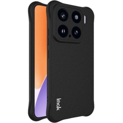 Xiaomi 15 "Imak" reinforced protection hard silicone matte TPU black case - back | Priedai.lt