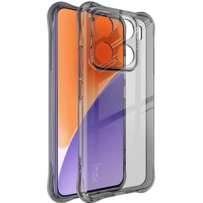Xiaomi 15 "Imak" reinforced protection hard silicone TPU transparent, gray case - back | Priedai.lt