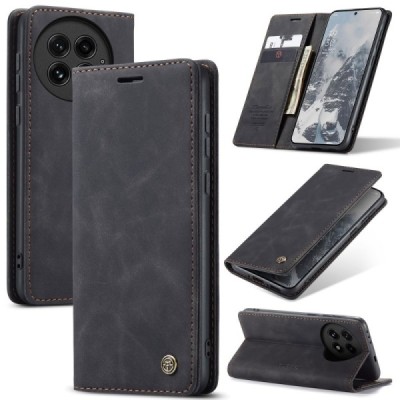 OnePlus 13 CaseMe Retro Solid Flip Case Book - Black | Priedai.lt