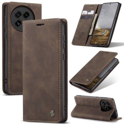 OnePlus 13 CaseMe Retro Solid Flip Case Book - Brown | Priedai.lt