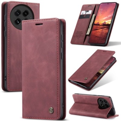 OnePlus 13 CaseMe Retro Solid Flip Case Book - Burgundy | Priedai.lt