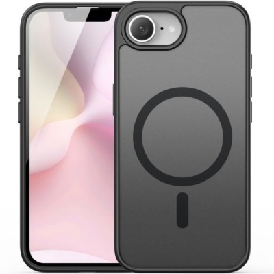 iPhone 16e "DUX DUCIS" Yind MagSafe Hard Silicone TPU Matte Case Cover - Black | Priedai.lt